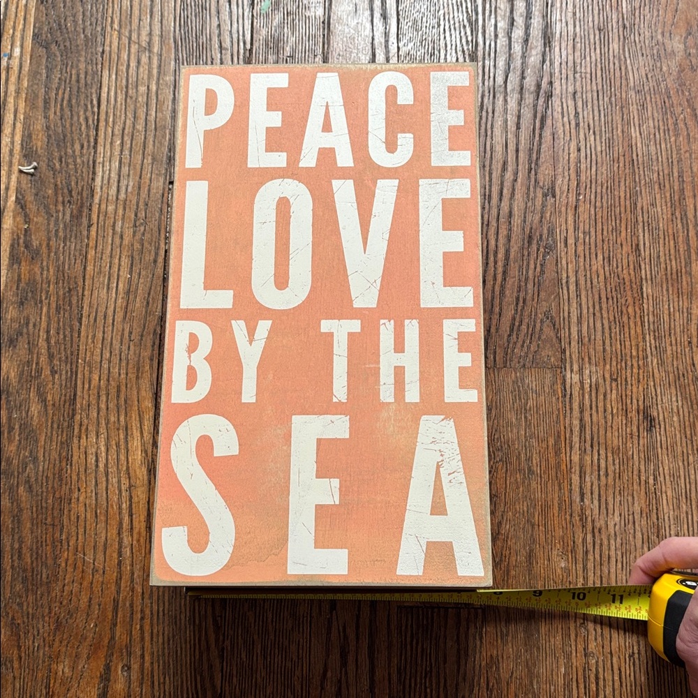 Peace Love by the Sea Wall Art - Pink and Cream